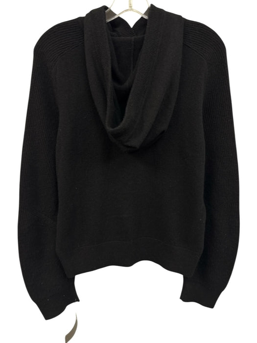Rag & Bone Size L Black Cashmere Ribbed Knit Hooded Sweater Black / L