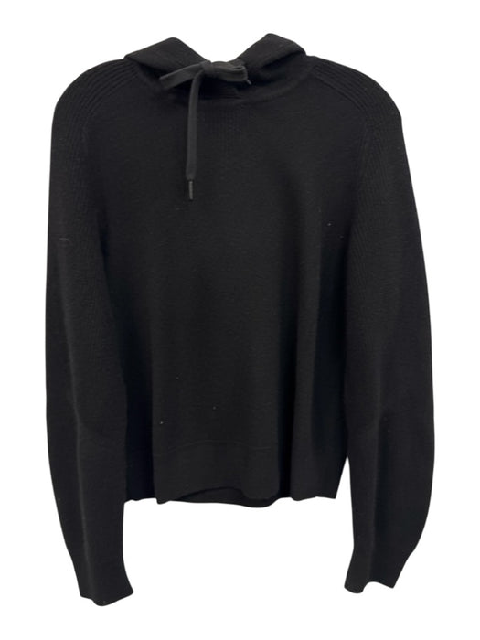 Rag & Bone Size L Black Cashmere Ribbed Knit Hooded Sweater Black / L
