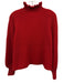 Tuckernuck Size XS Red Wool Blend Mock Neck Ruffle Trim Balloon Sleeve Sweater Red / XS