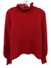 Tuckernuck Size XS Red Wool Blend Mock Neck Ruffle Trim Balloon Sleeve Sweater Red / XS