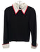 Alice + Olivia Size XS Black, White, Red Wool Blend Collar Long Sleeve Sweater Black, White, Red / XS
