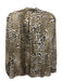Zadig & Voltaire Size S Brown, Black, White Polyester Satin Animal Print Top Brown, Black, White / S