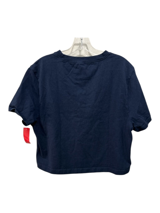 Sweaty Betty Size XL Navy Blue Cotton Crew Neck Short Sleeve Top Navy Blue / XL