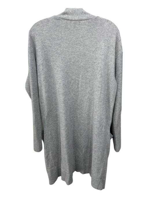 Theory Size M Light Gray Cashmere Open Front Thigh Length Heathered Cardigan Light Gray / M