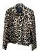 Trina Turk Size 12 Brown & Black Viscose Faux Fur Animal Print Zip Moto Jacket Brown & Black / 12