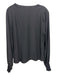 Cinq a Sept Size L Black Silk Long Sleeve Ribbed Detail Ruffle Cuff Top Black / L