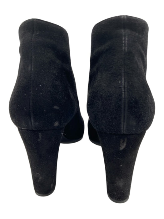 Prada Shoe Size 38.5 Black & Silver Suede round toe Silver Hardware Booties Black & Silver / 38.5