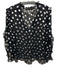 Alice + Olivia Size XL Black & White 3/4 Flare Sleeve Polka Dot V Neck Top Black & White / XL