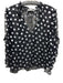 Alice + Olivia Size XL Black & White 3/4 Flare Sleeve Polka Dot V Neck Top Black & White / XL