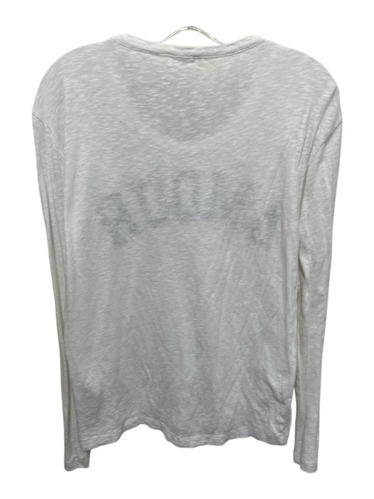 Zadig & Voltaire Size M White & Black Cotton & Viscose Long Sleeve Crew Neck Top White & Black / M