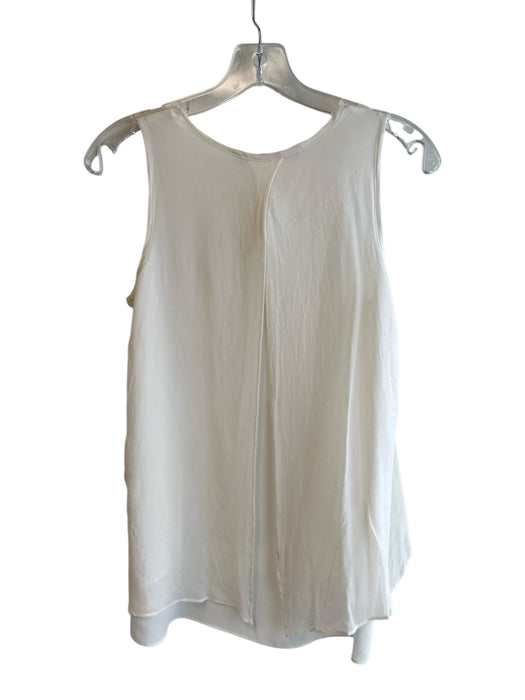 Lola & Sophie Size XS Cream Silk Round Neck Sleeveless Fold Over Top Cream / XS