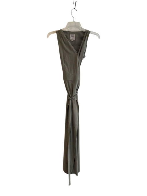 Go Silk Size XS Army Green Silk Wrap Sleeveless Straight Leg Jumpsuit Army Green / XS