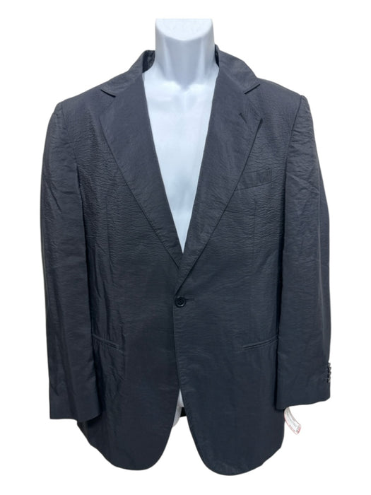 Armani Black Synthetic Solid notched 2 Button Men's Blazer Black / 54