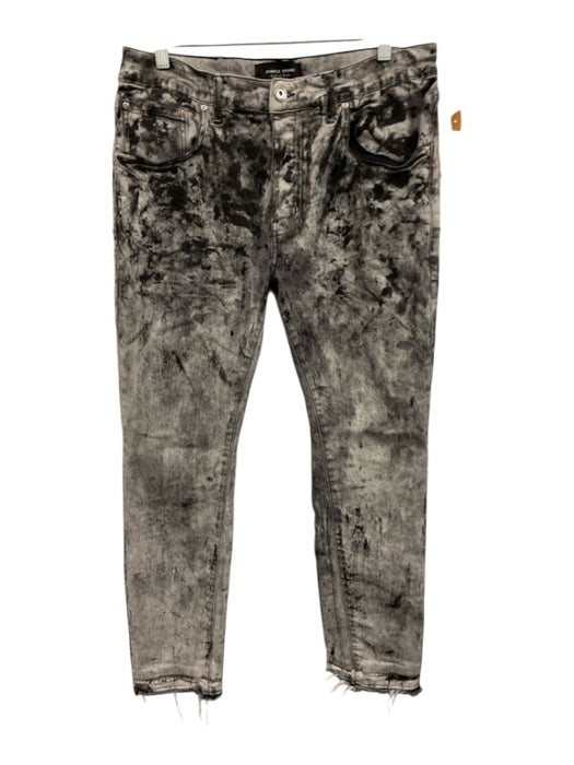 Purple - Brand Size Est 32 Gray & Black Cotton Blend Washed Skinny Jean Pants Gray & Black / Est 32