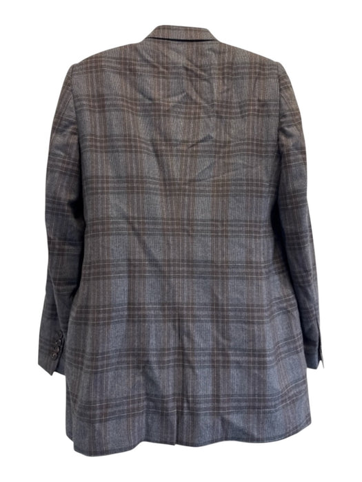 Alexander McQueen Gray & Brown Wool Plaid 2 Button Men's Blazer Gray & Brown / 52