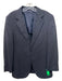 Armani Navy Cotton Blend Solid Men's Blazer 54