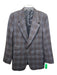 Alexander McQueen Gray & Brown Wool Blend Plaid Ticket Pocket 2 Button Blazer 52