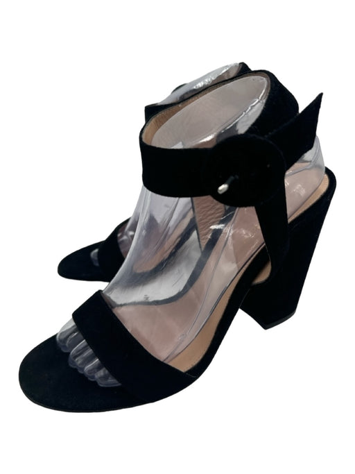 Gianvito Rossi Shoe Size 41 Black Leather Suede toe strap Ankle Strap Sandals Black / 41