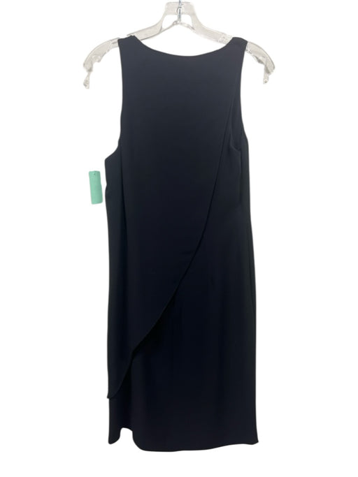 Wes Gordon Size 12 Black Silk back drape Sleeveless Button Detail Dress Black / 12
