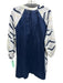 Greek Archaic Kori Size S Blue, White, Cream Linen Embroidered Geometric Dress Blue, White, Cream / S