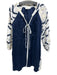 Greek Archaic Kori Size S Blue, White, Cream Linen Embroidered Geometric Dress Blue, White, Cream / S