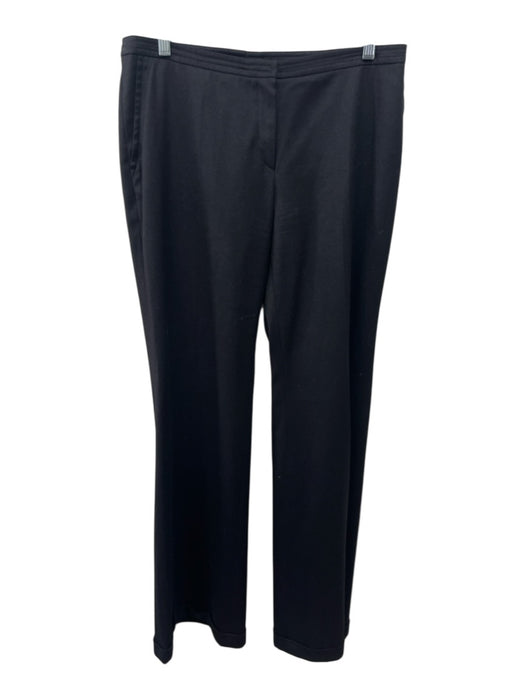 Akris Punto Size 8 Black Wool Blend Mid Rise Zip & Snap Wide Leg Pants Black / 8