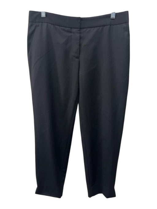 Stella McCartney Size 44 / M Black Wool Blend Mid Rise Zip & Hook Tapered Pants Black / 44 / M
