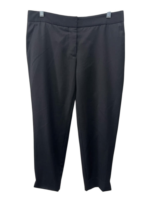 Stella McCartney Size 44 / M Black Wool Blend Mid Rise Zip & Hook Tapered Pants Black / 44 / M