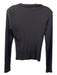 Theory Size S Black Cotton Blend Ribbed Round Neck Long Sleeve Top Black / S