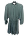 Mustard Seed Size S Green Polyester Ruffle V Neck Long Sleeve Knee length Dress Green / S