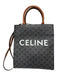 Celine Brown, Black & White Coated Canvas & Leather Logo Triomphe Open Top Bag Brown, Black & White / Small