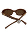 Celine Brown Acetate round Oval Tinted Lens Logo Side Sunglasses Brown
