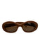 Celine Brown Acetate round Oval Tinted Lens Logo Side Sunglasses Brown