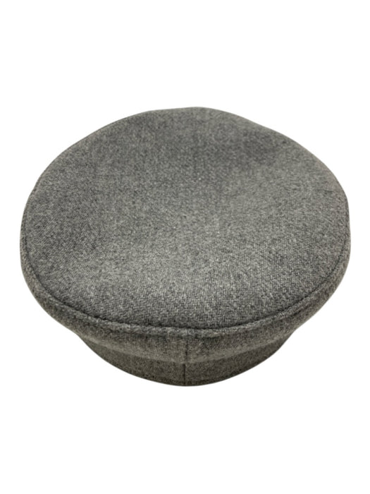 Ruslan Baginskiy Gray & Black Wool Monogram Patent Accent Brim Officer Hat Gray & Black / M