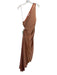 A.L.C. Size 2 Copper Orange Polyester Satin One Shoulder Accordian Pleat Dress Copper Orange / 2