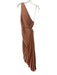 A.L.C. Size 2 Copper Orange Polyester Satin One Shoulder Accordian Pleat Dress Copper Orange / 2