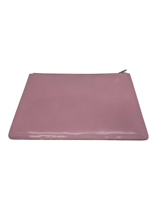 Celine Pink, Black, Silver Patent Leather Zip Silver Hardware Clutch Pouch Bag Pink, Black, Silver / S