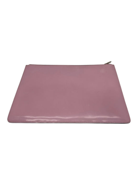 Celine Pink, Black, Silver Patent Leather Zip Silver Hardware Clutch Pouch Bag Pink, Black, Silver / S