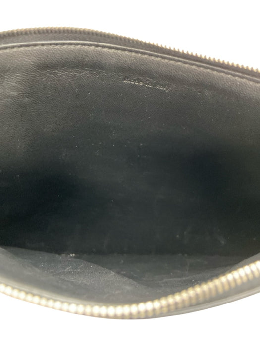 Celine Pink, Black, Silver Patent Leather Zip Silver Hardware Clutch Pouch Bag Pink, Black, Silver / S