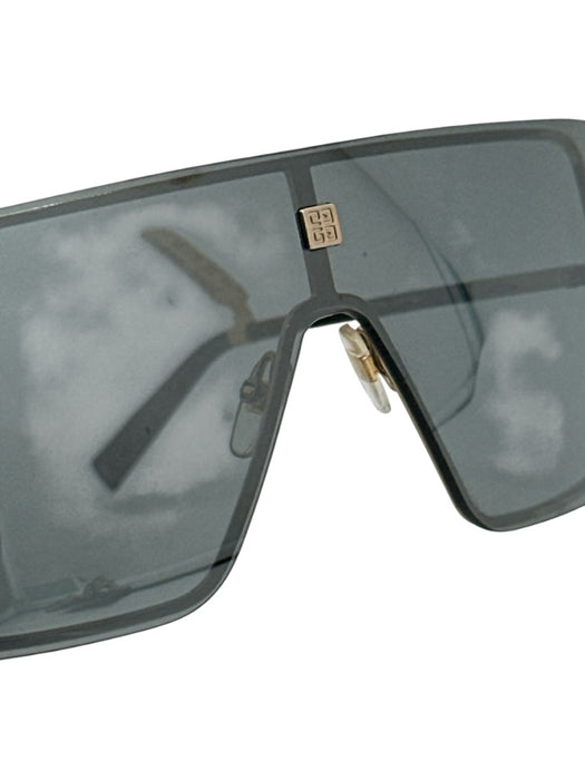 Givenchy Black & Gold Metal Square Shield Sunglasses Black & Gold