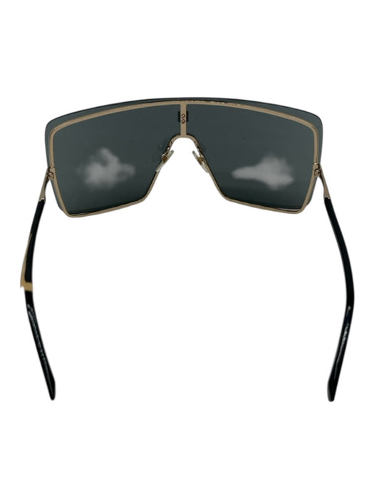 Givenchy Black & Gold Metal Square Shield Sunglasses Black & Gold