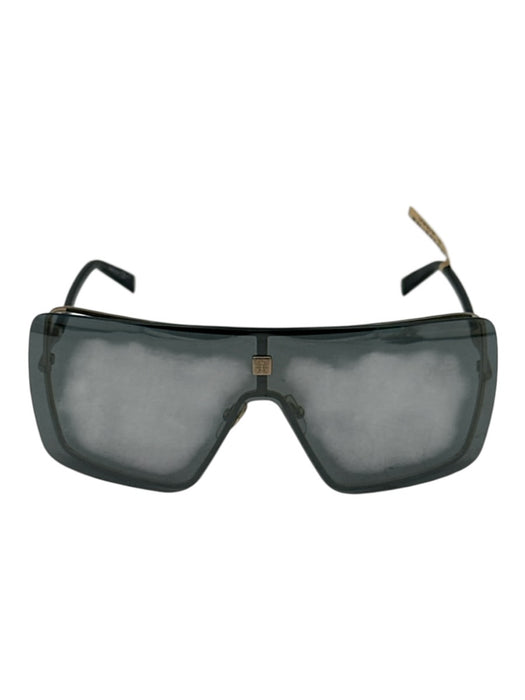Givenchy Black & Gold Metal Square Shield Sunglasses Black & Gold