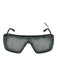 Givenchy Black & Gold Metal Square Shield Sunglasses Black & Gold