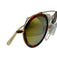 Krewe Gold & Multi Wire & Acetate round Mirrored Yellow Lenses Sunglasses Gold & Multi