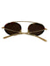 Krewe Gold & Multi Wire & Acetate round Mirrored Yellow Lenses Sunglasses Gold & Multi