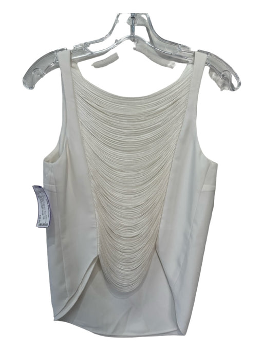 Amanda Uprichard Size P White Polyester Round Neck Sleeveless Open Back Top White / P