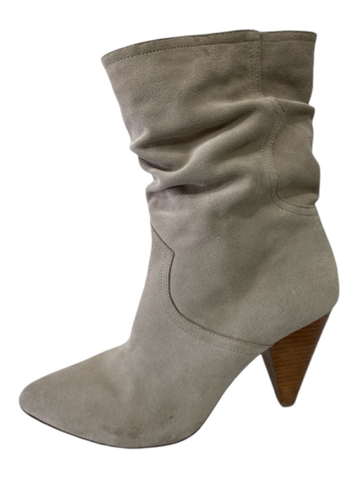 Joie Shoe Size 39 Light Gray Suede Pointed Toe Scrunch Ankle Booties Light Gray / 39