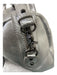 beck Silver Gray Leather Rolled Handles Zip Top Shoulder Strap Bag Silver Gray / M