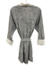 XiRENA Size S Gray & White Cotton Stripe Pockets Long Sleeve Dress Gray & White / S
