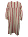 Lake Size M Pink & Cream Cotton Blend Stripe Split Hem Mini Dress Pink & Cream / M